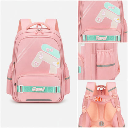 Hibobi Ergonomic Backpack for Girls, Pink School Bag with Padded Back and Chest Strap - image 4