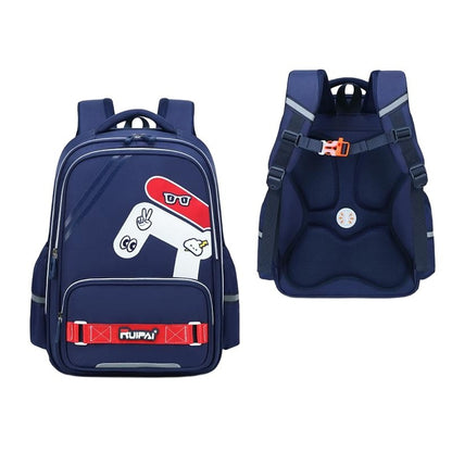 Hibobi Ergonomic Backpack for Boys, Navy School Bag with Padded Back and Chest Strap - image 1