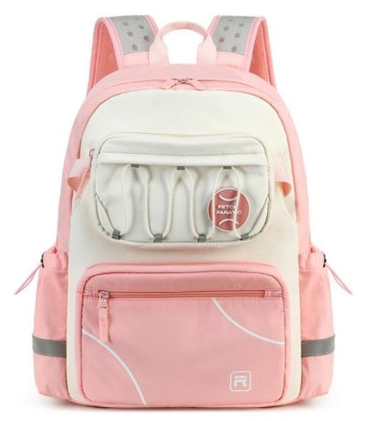 Hibobi Ergonomic Multi-Compartment School Backpack with Reflective Details - Pink