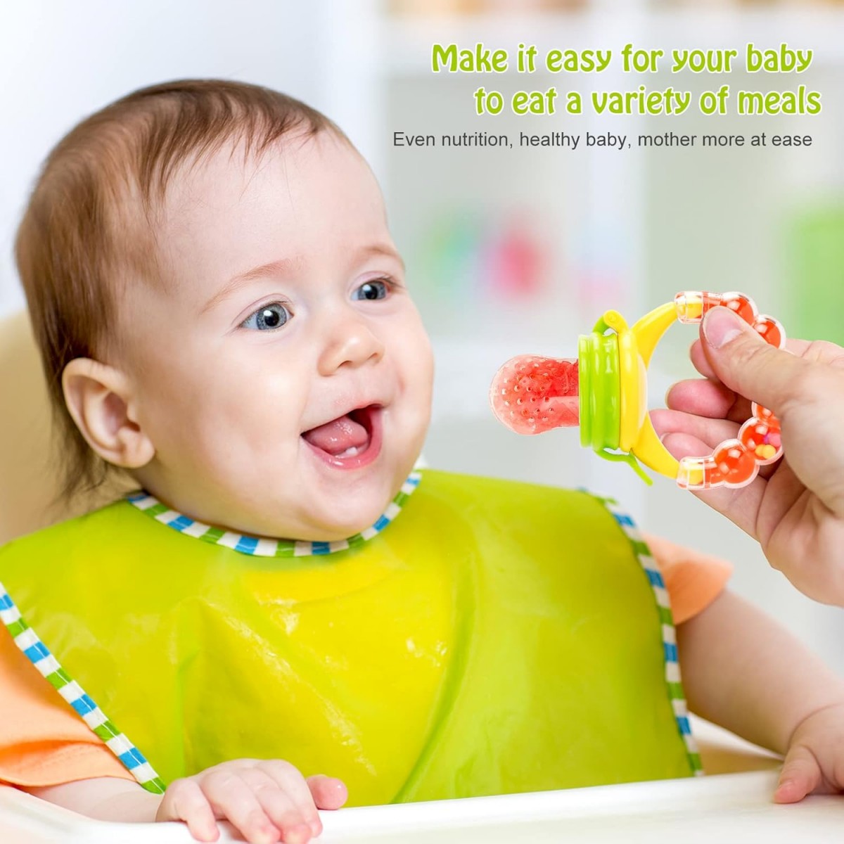 Bell Bite Bag Multi-Color Fruit Music Pacifier