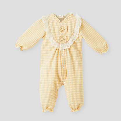 0-12 Months Plaid Fleece Romper
