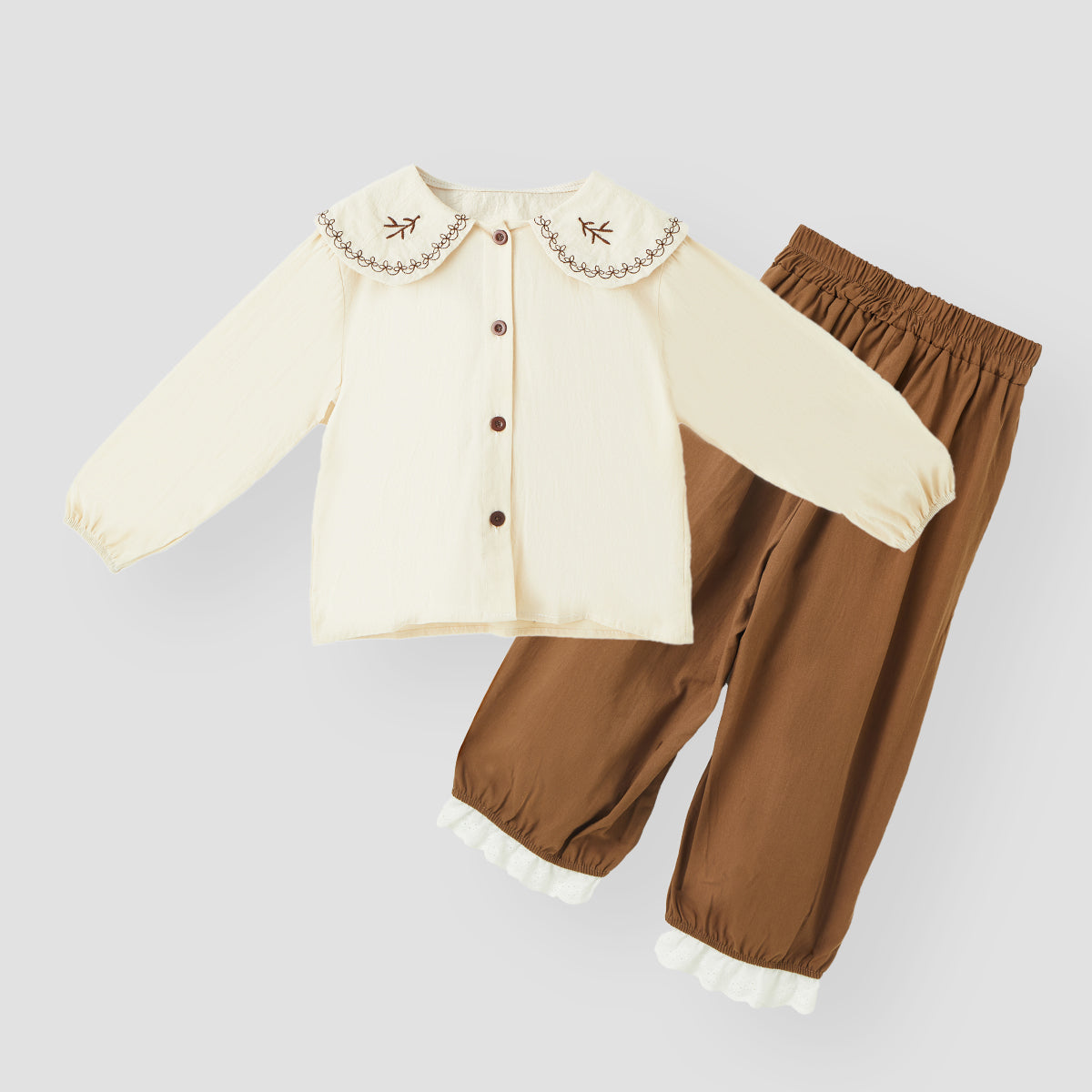 1–7 Years Embroidered Collared Shirt Set