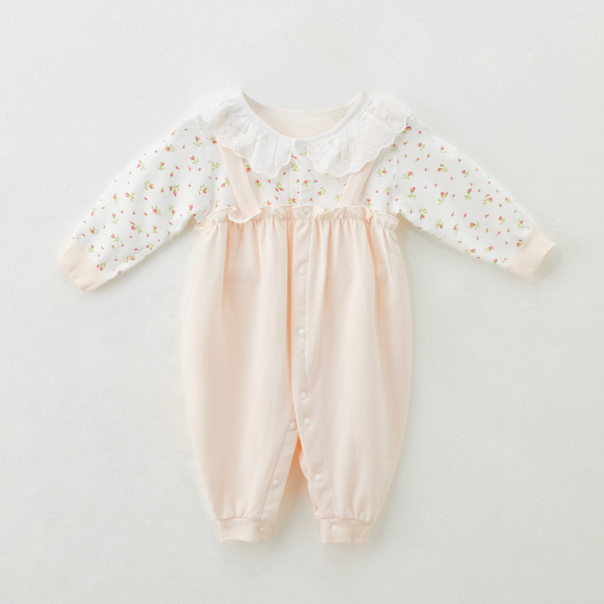 0-18 Months Cotton Faux Two-Piece Romper