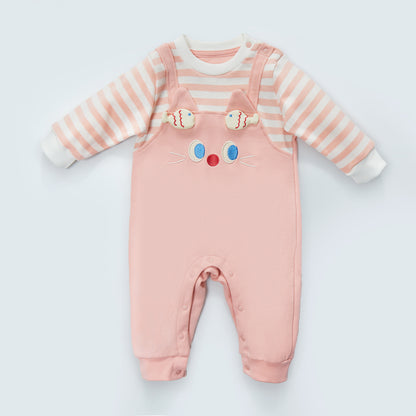 3-18 Months Suspender Faux Two-Piece Romper