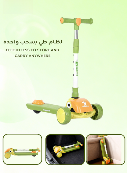 Kids Foldable 3-Wheel Scooter with LED Wheels