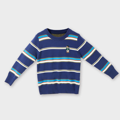 2–7 Years Striped Embroidered Sweater