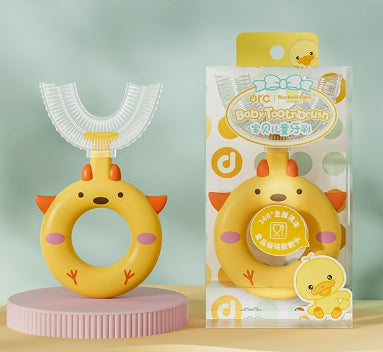 Brown Silicone U-Shaped Toothbrush