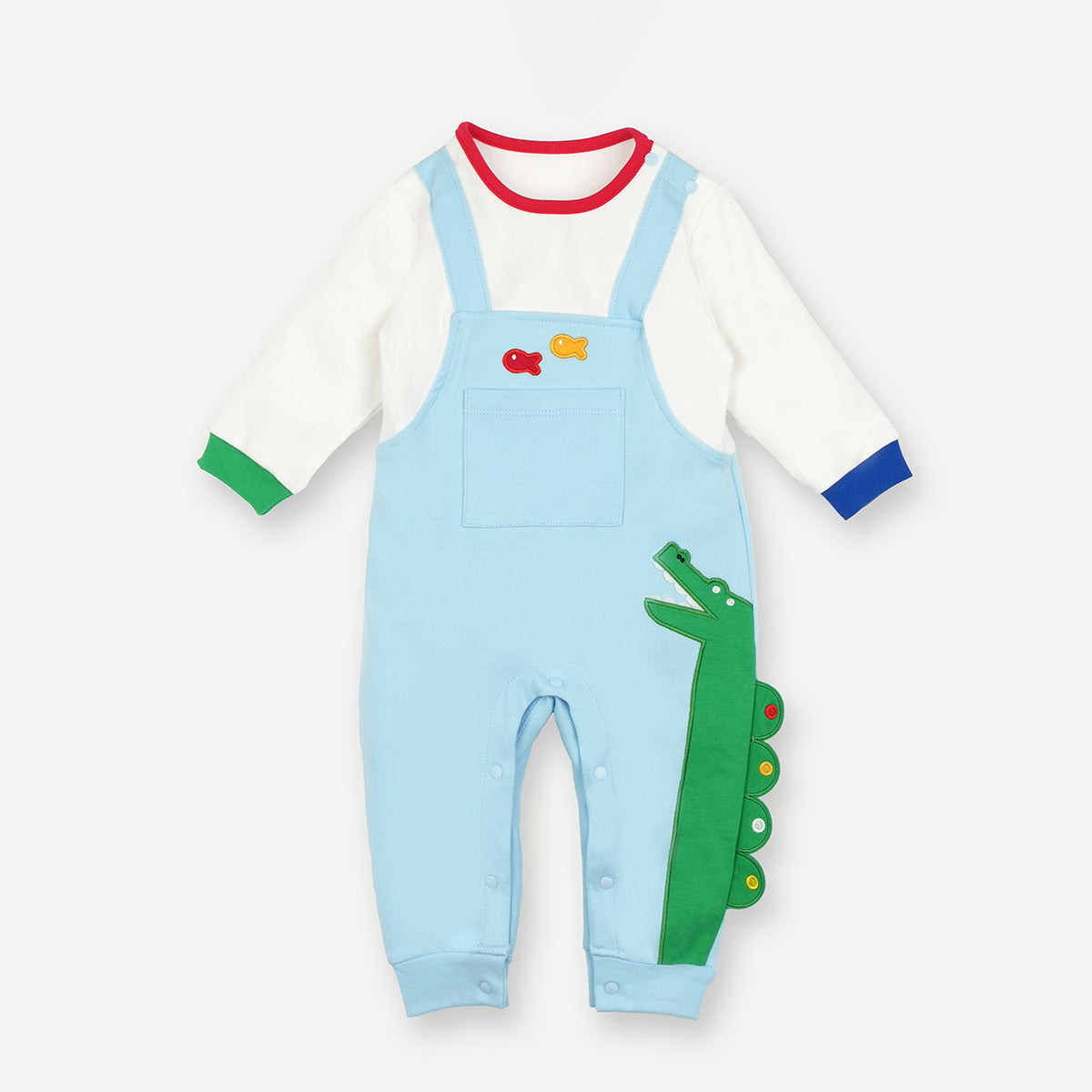 3-18 Months Cotton Faux Two-Piece Romper