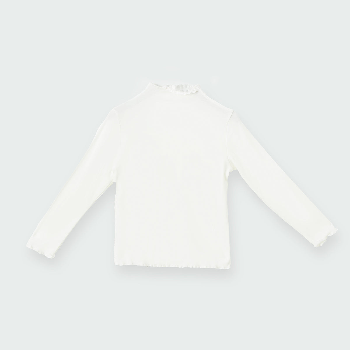 5-10 Years Thick Ruffled Mock Neck Top