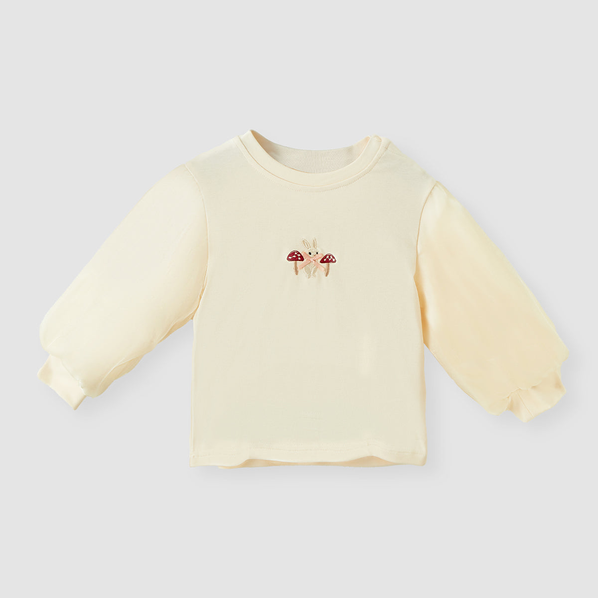 12M–4Y Loose-Sleeve Embroidered Top