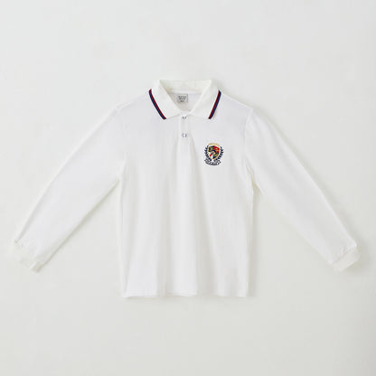 6-12 Years Preppy Style Embroidered Polo Shirt