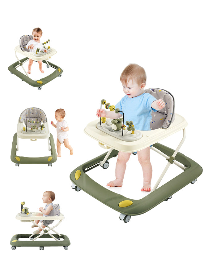 Sit-to-Stand Foldable Baby Walker with Activity Play Tray