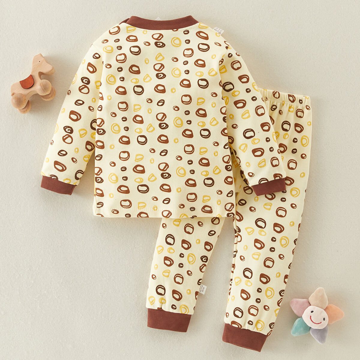 Toddler Boy Cartoon Letter Printed Long Sleeve Sweater & Pants Pajamas