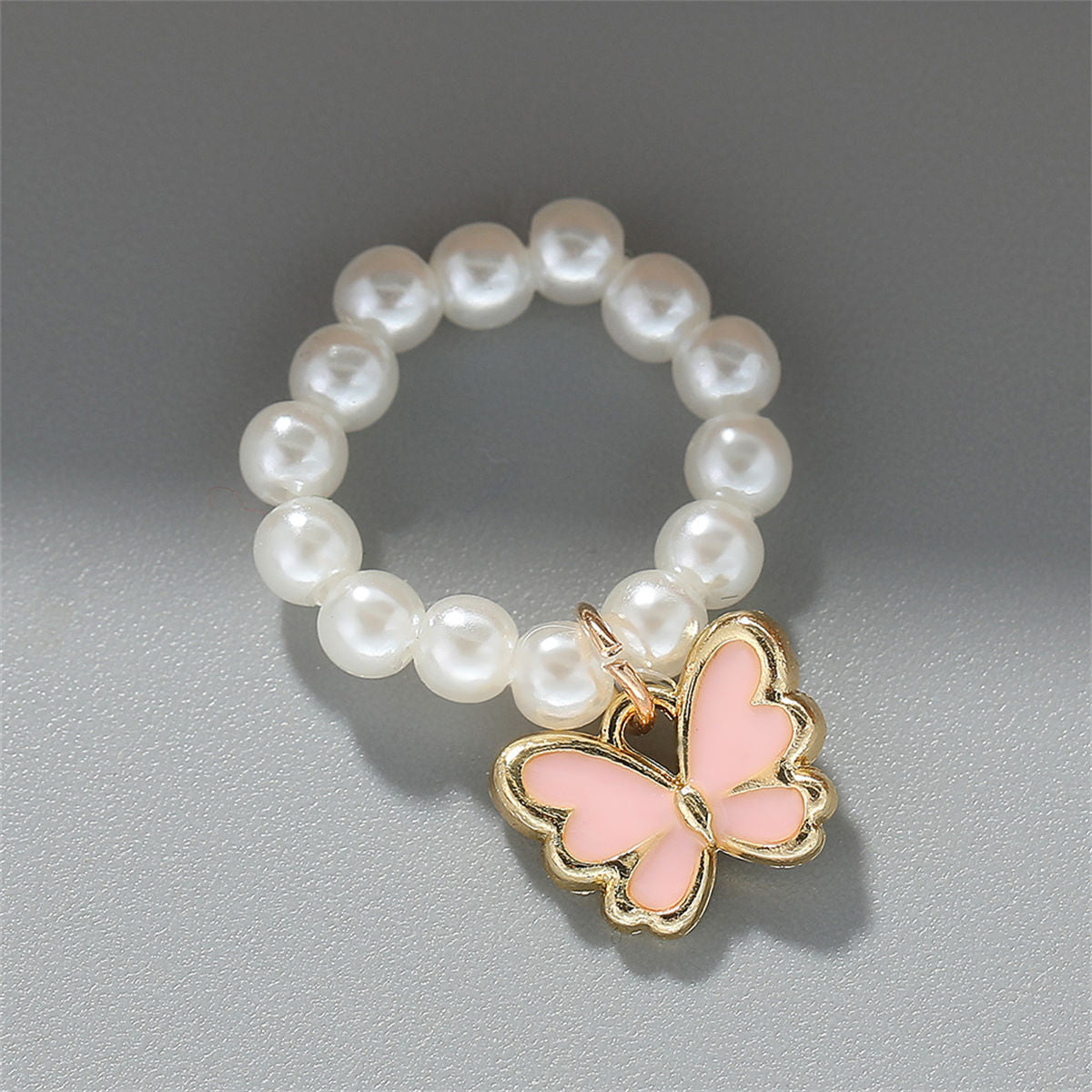 Children's 4-piece temperament creative pearl butterfly jewelry set