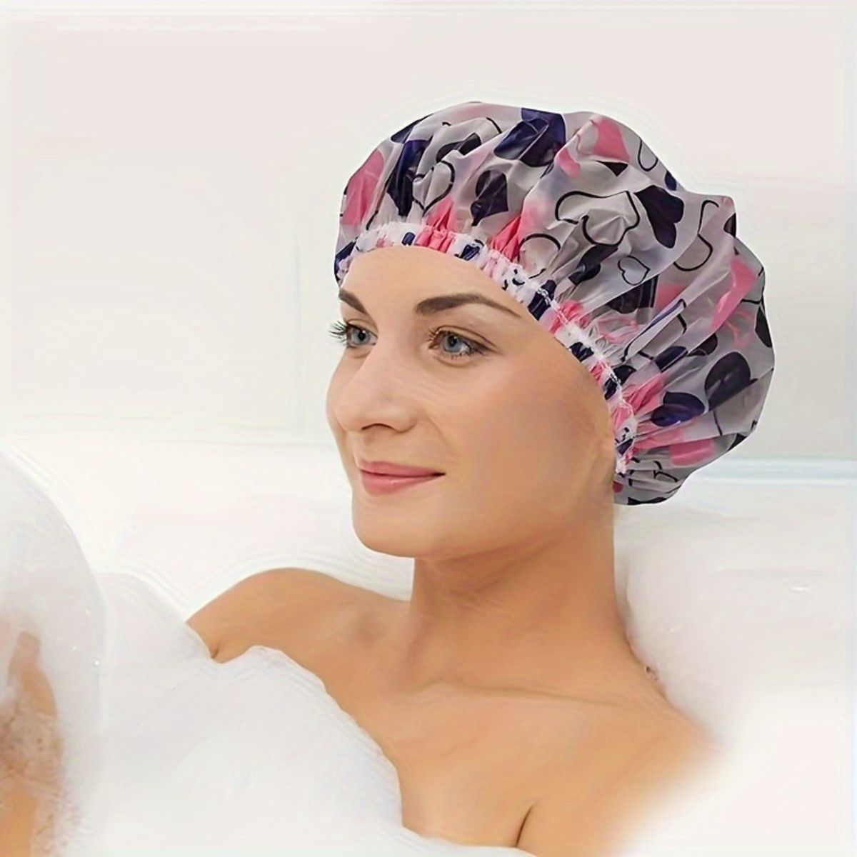 Shower cap waterproof bath adult thick cute hair mask special care shower cap home kitchen anti-smoke cap