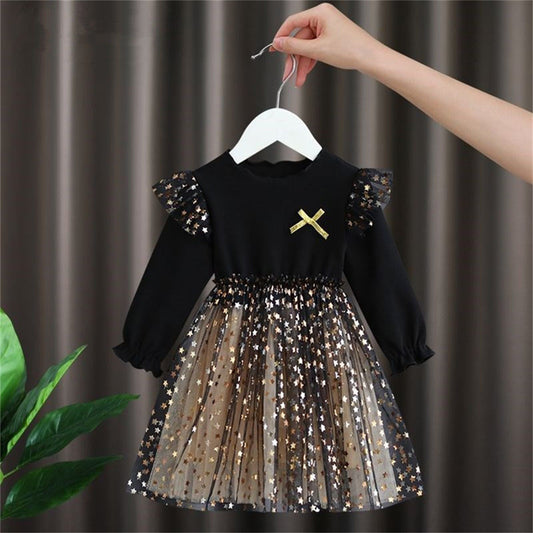 Baby Girl Dresses Cloak Stars Tulle Princess Dresses