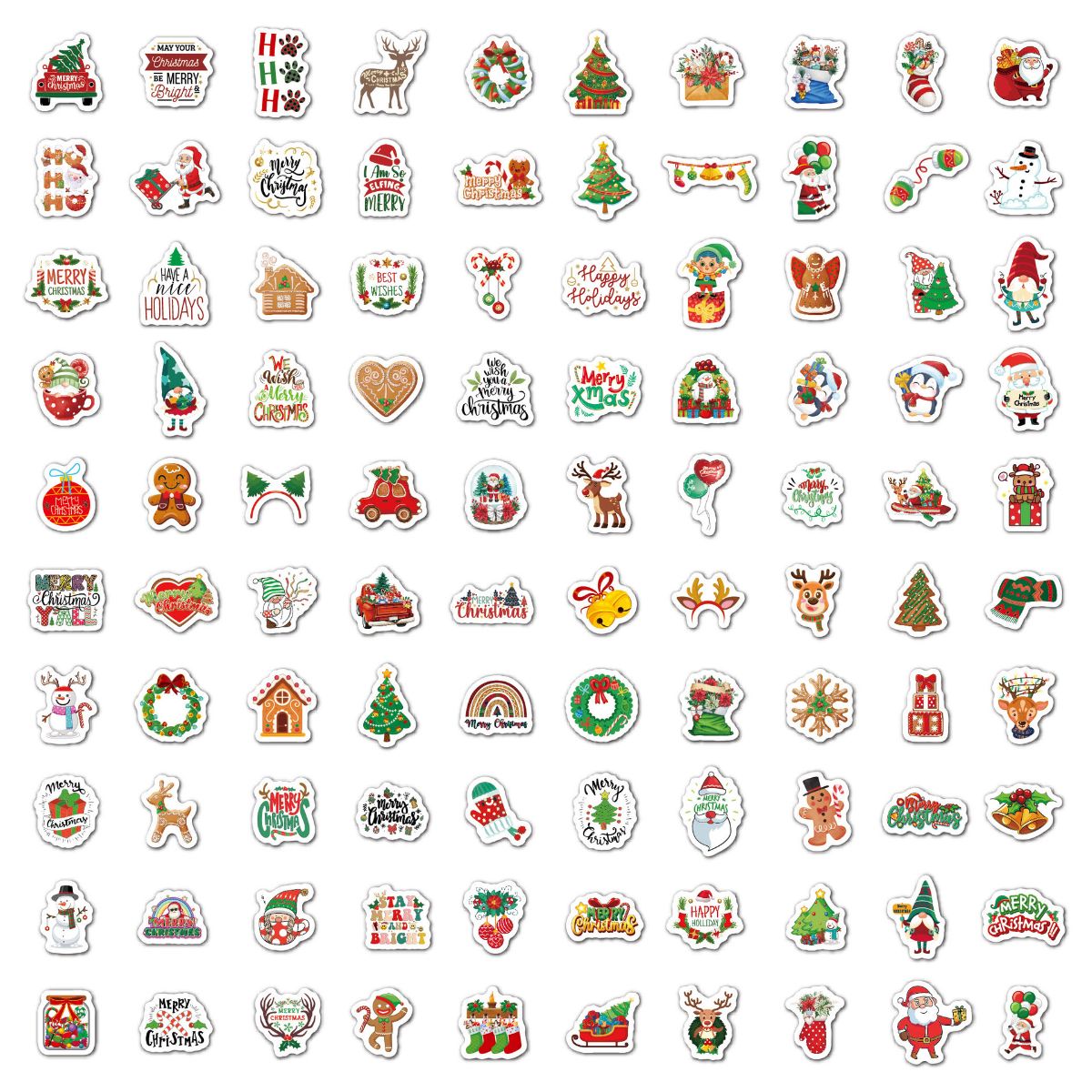 Christmas holiday decoration stickers 100 pieces