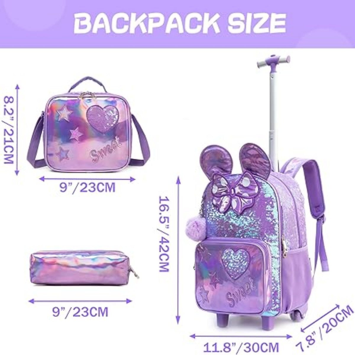 Elegant Rolling Trolley Bag Set