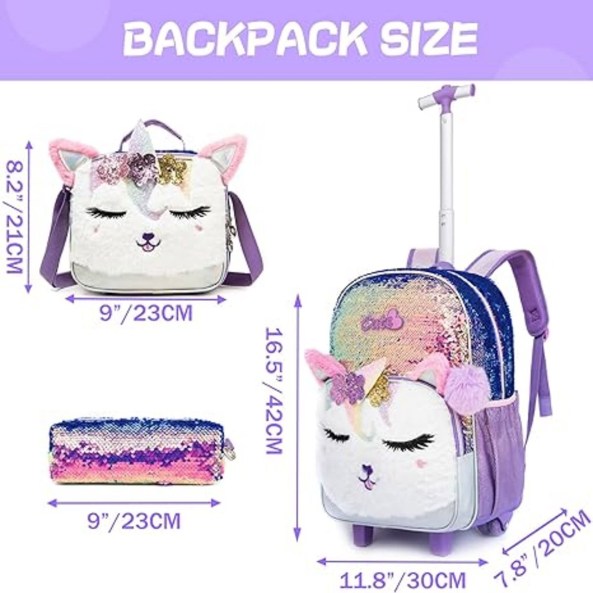 Elegant Rolling Trolley Bag Set