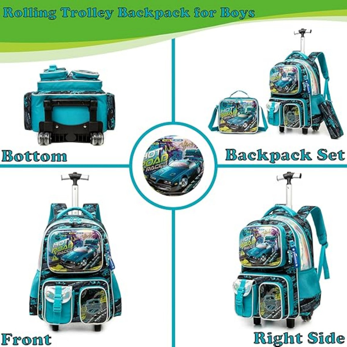 Elegant Rolling Trolley Bag Set