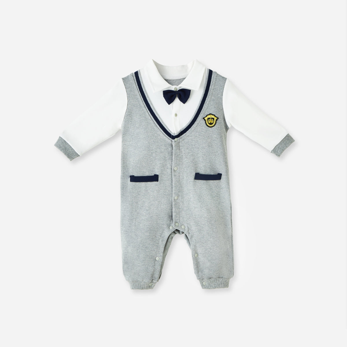 3-18 Months Gentleman Faux Two-piece Romper