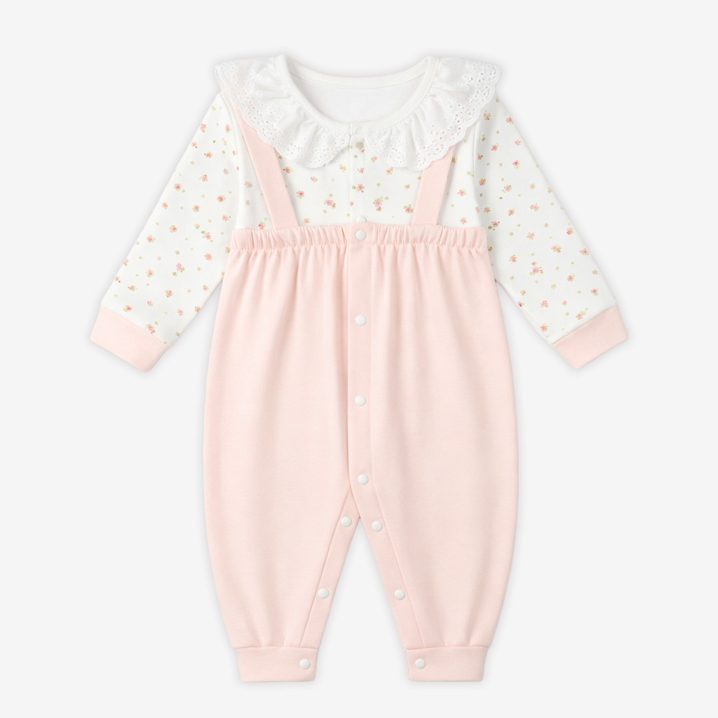 0-18 Months Cotton Faux Two-Piece Romper