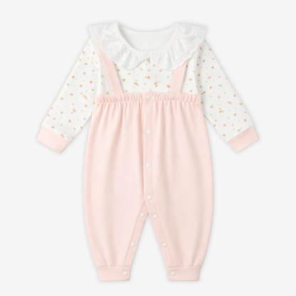 ٠–١٨ شهر بدلة قطنية بتصميم قطعتين وهمية