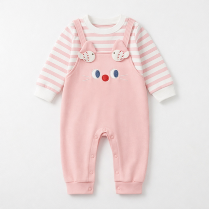 3-18 Months Suspender Faux Two-Piece Romper