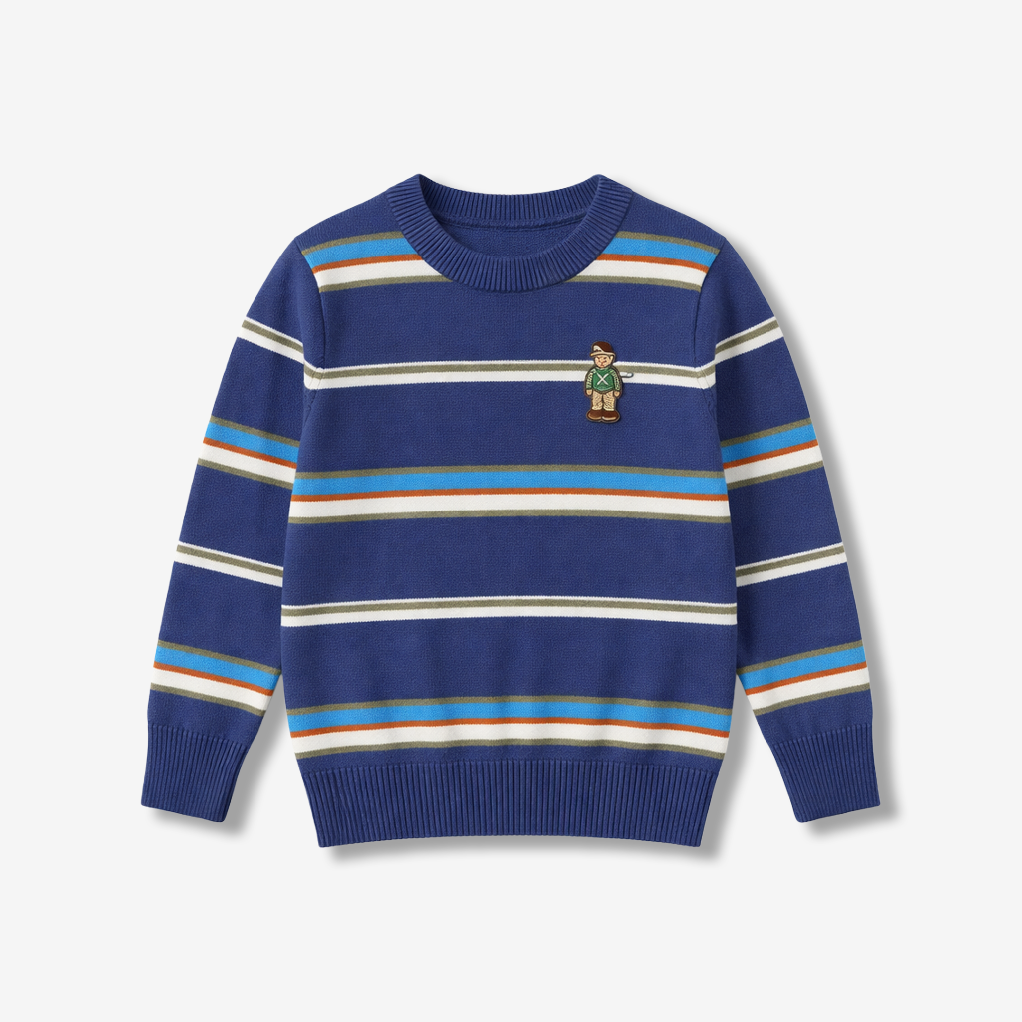 2–7 Years Striped Embroidered Sweater