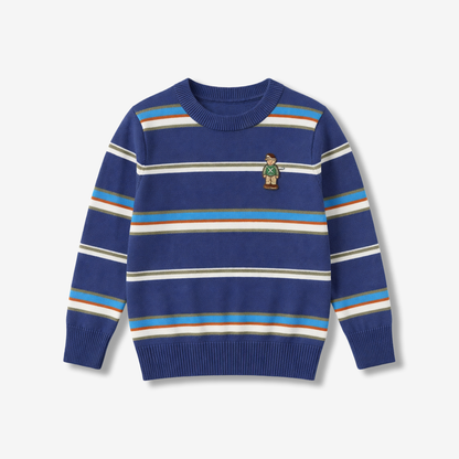 2–7 Years Striped Embroidered Sweater