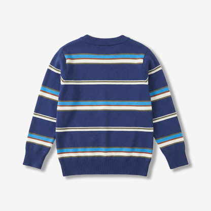 2–7 Years Striped Embroidered Sweater