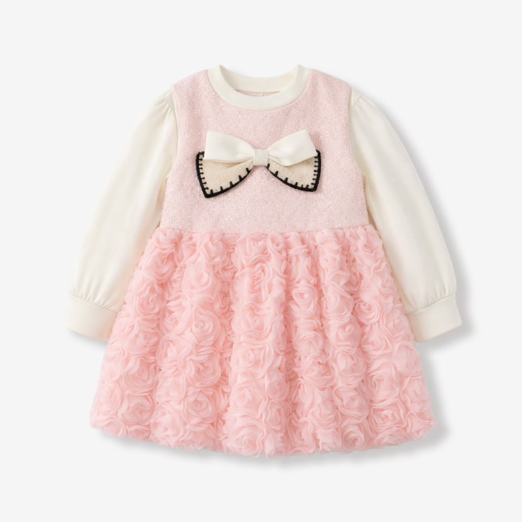 2–7 Years 2-Piece Rose Party Layered Dress