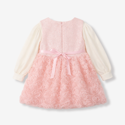 2–7 Years 2-Piece Rose Party Layered Dress