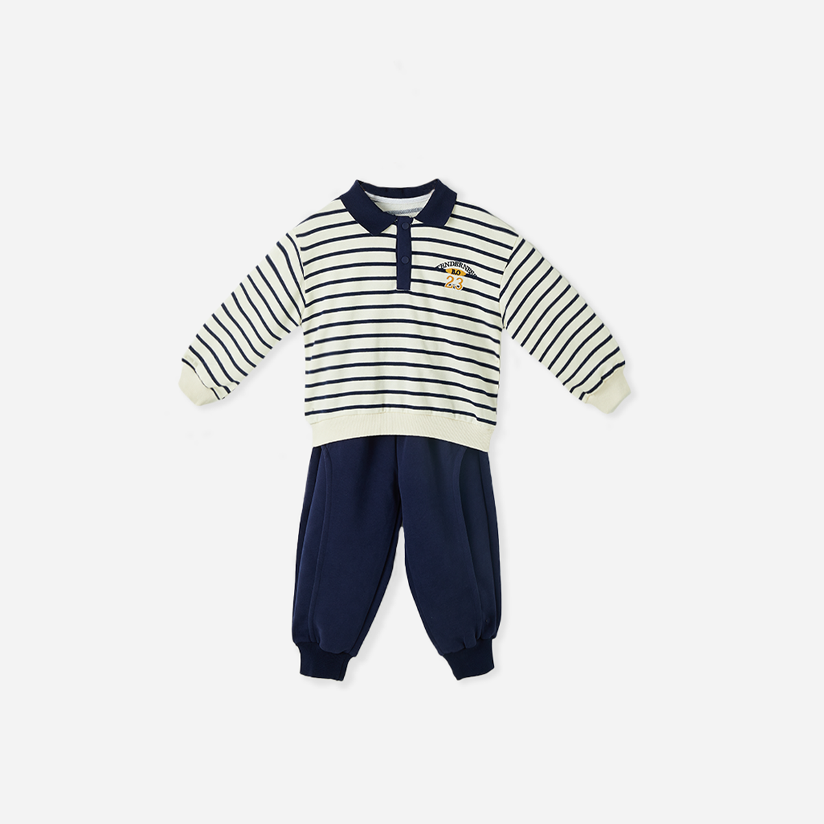 2–8 Years Collared Loose-Fit Sweatshirt Set