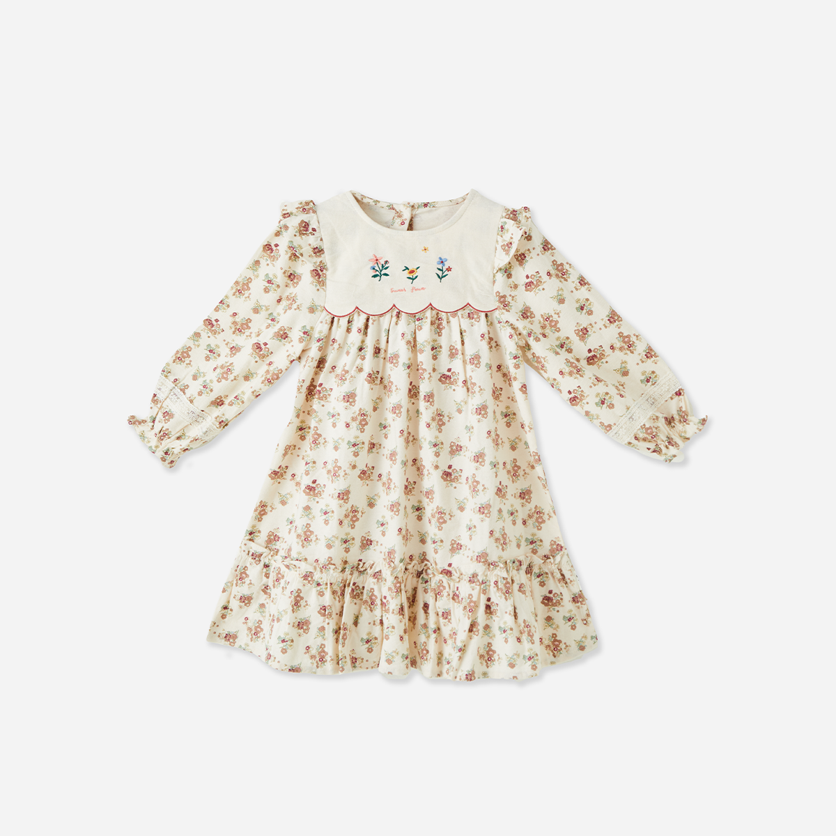 2–8 Years Cotton Embroidered Dress