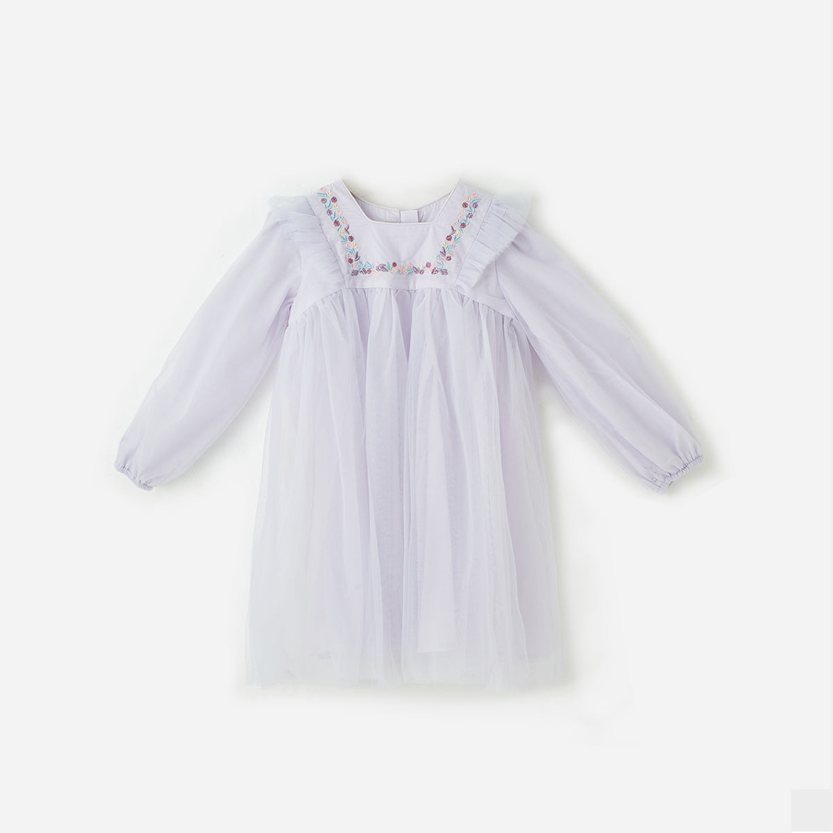 1–8 Years Mesh Embroidered Dress