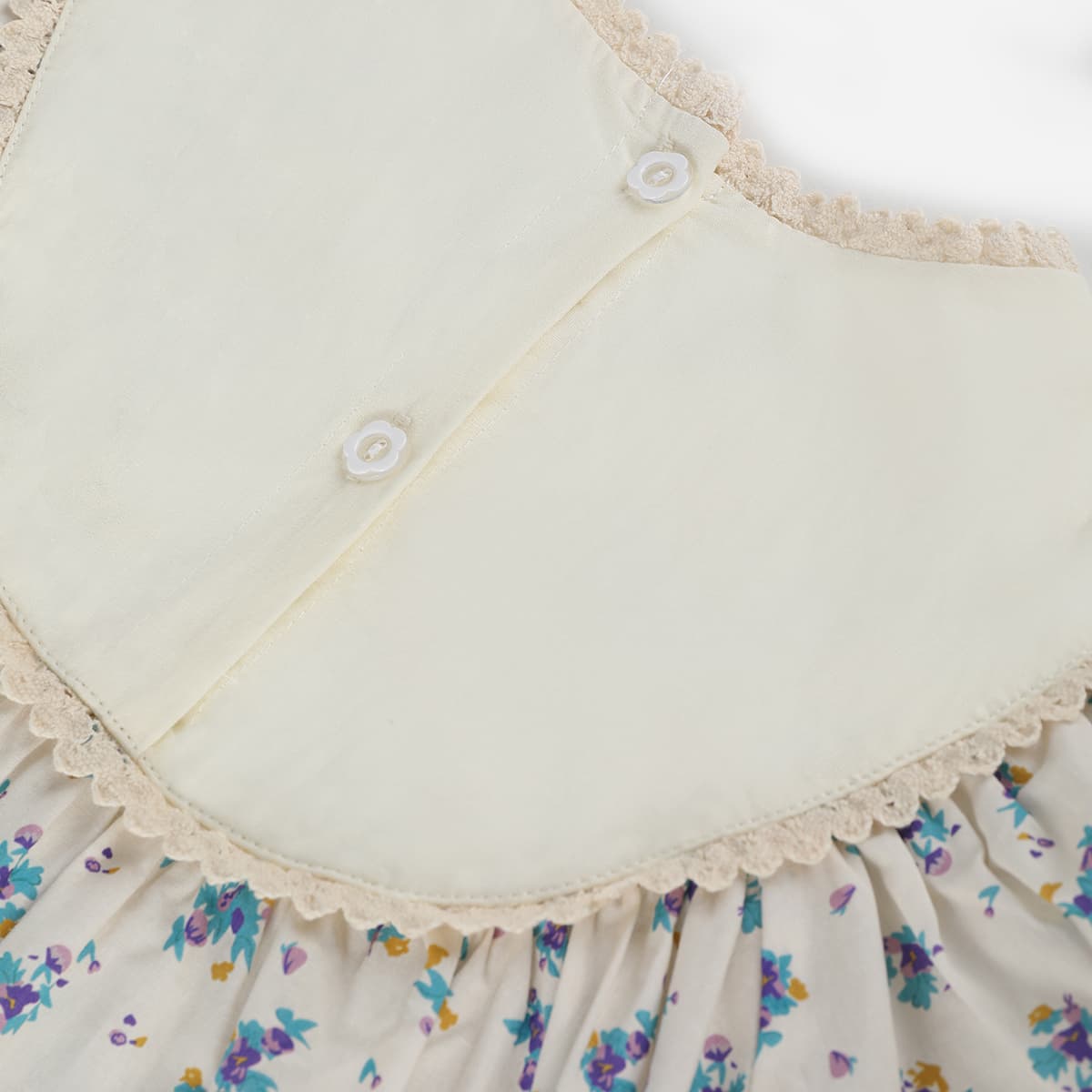 Flutter Sleeve Bow Embroidery French Dress Girl