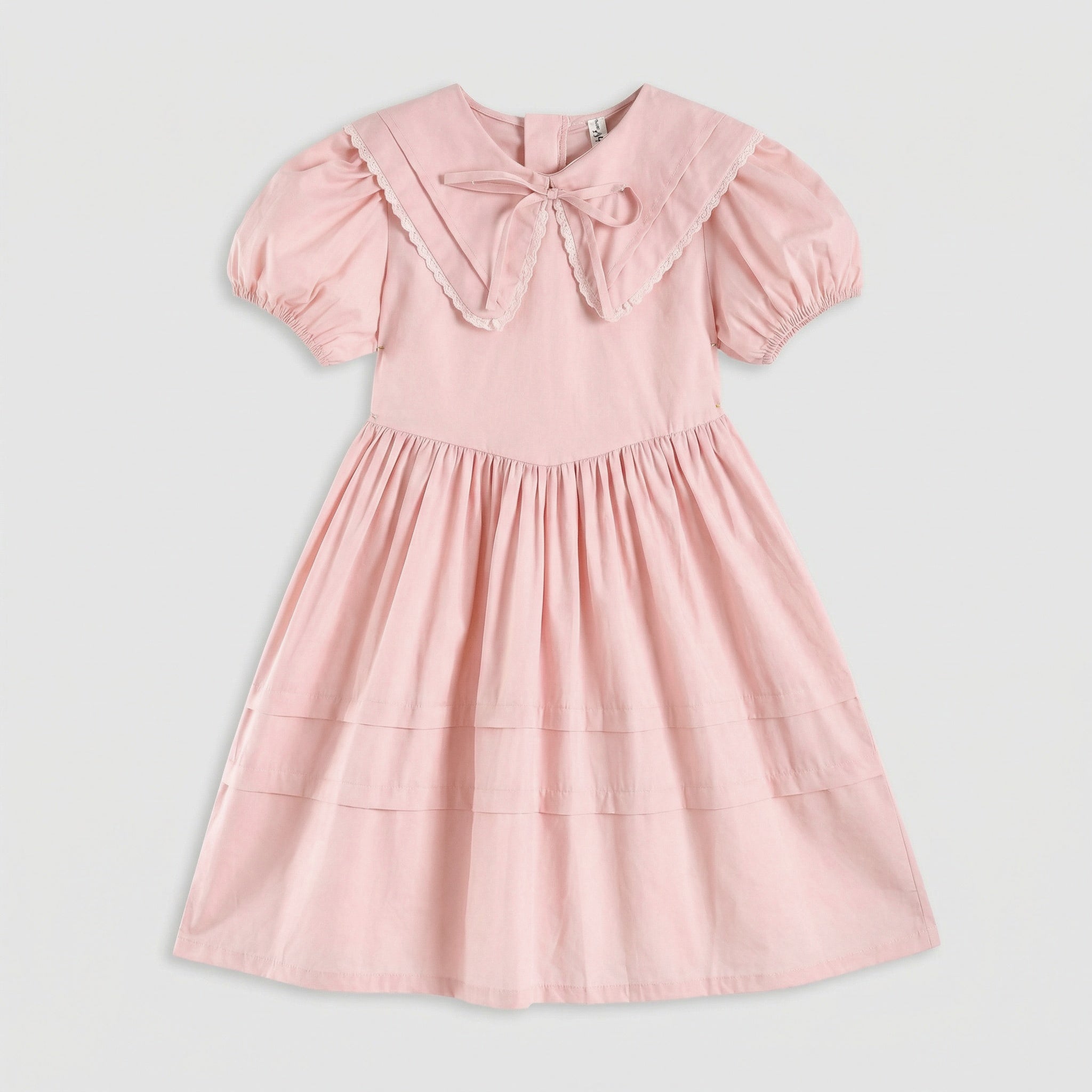 Lapel Bow Dress Girl