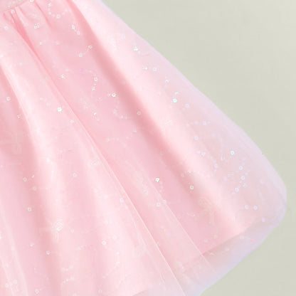 Sweet Lace Trim Tulle Peter Pan Collar Dress Pink Girl