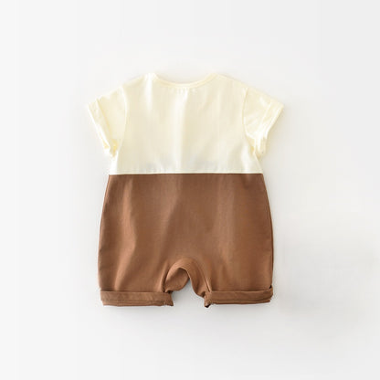 Giraffe Faux Two-piece Jumpsuit Boy