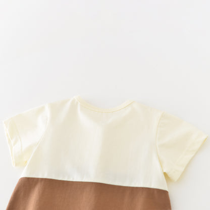 Giraffe Faux Two-piece Jumpsuit Boy