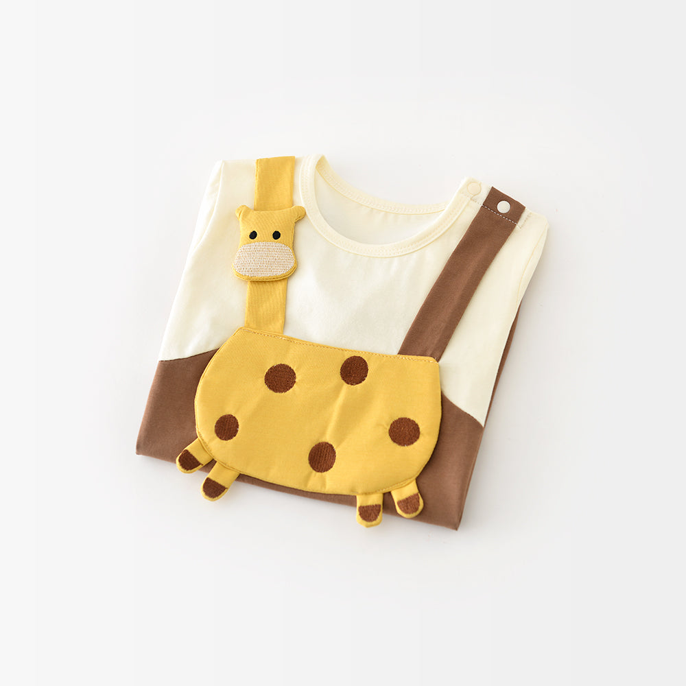 Giraffe Faux Two-piece Jumpsuit Boy