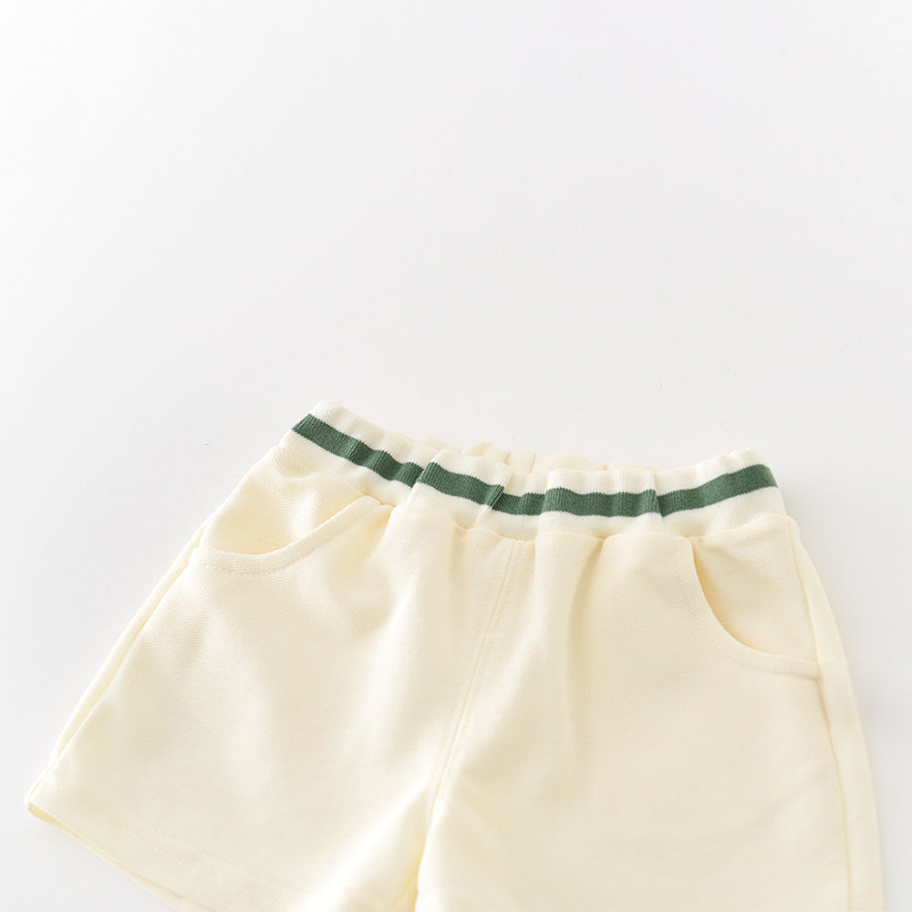 Cartoon Smile Short Sleeve Polo Suit Boy