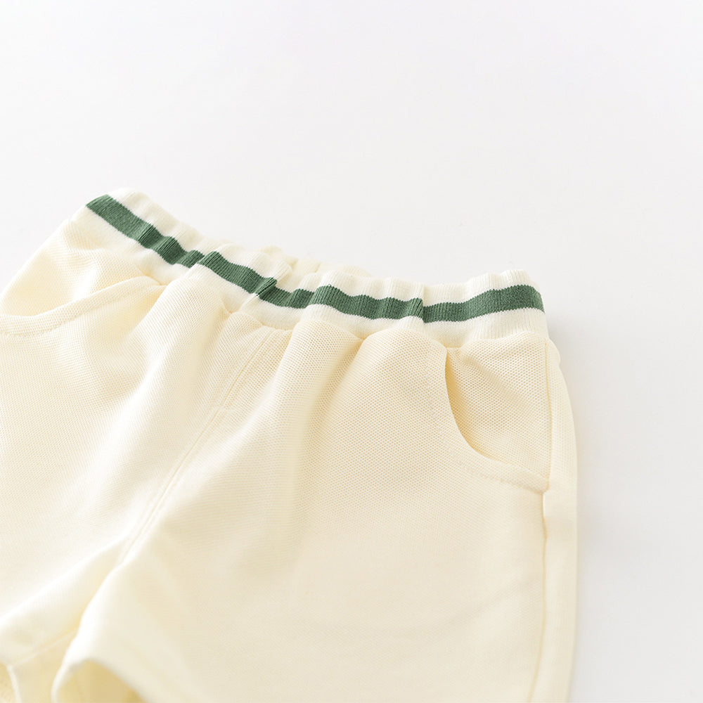 Cartoon Smile Short Sleeve Polo Suit Boy