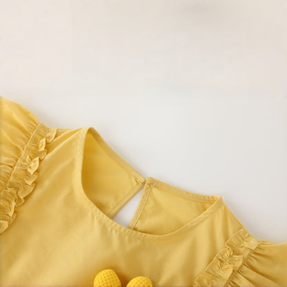 Little Yellow Flower Dress Girl