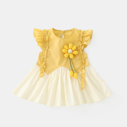 Little Yellow Flower Dress Girl