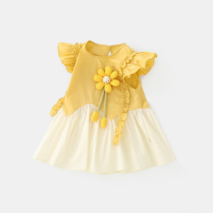 Little Yellow Flower Dress Girl
