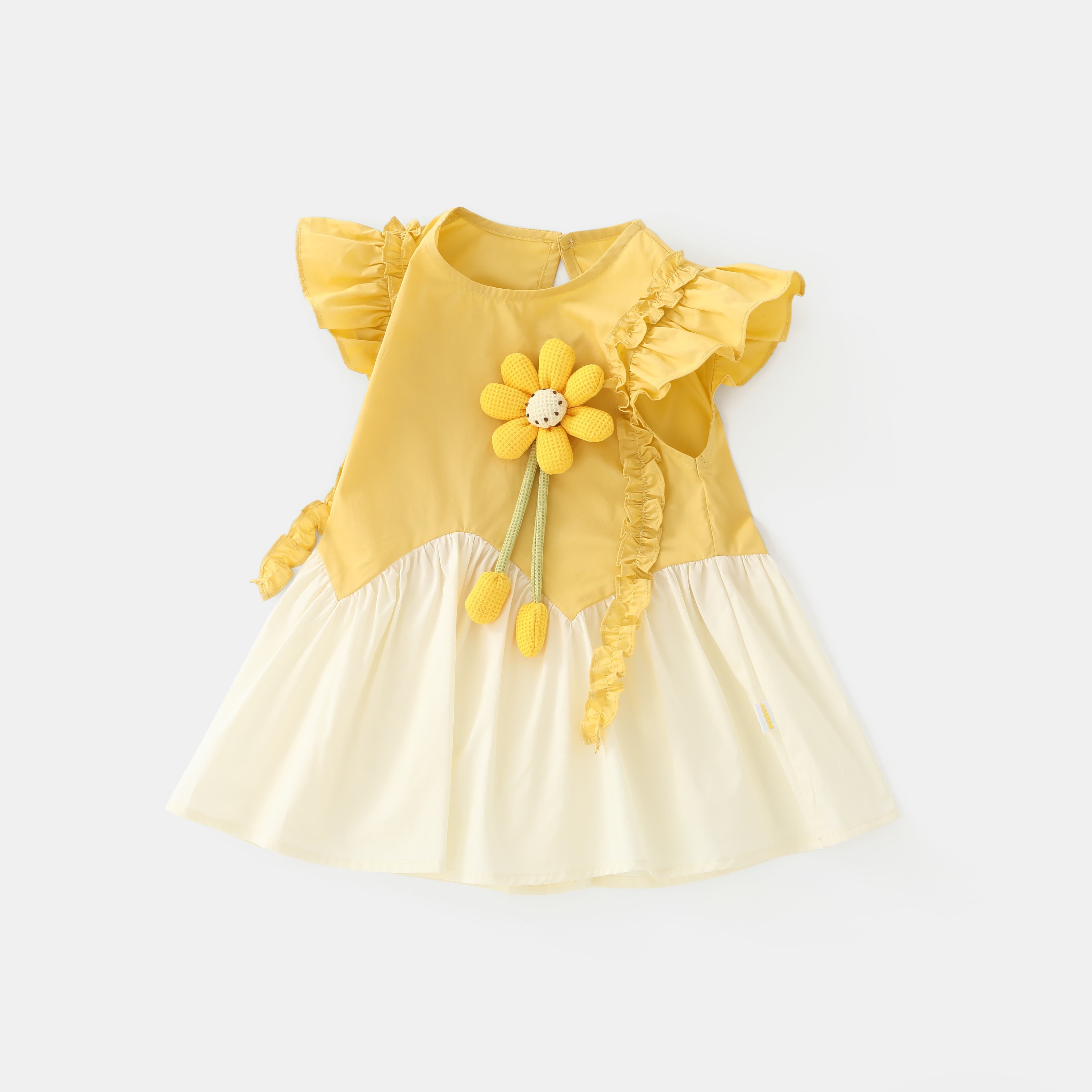 Little Yellow Flower Dress Girl