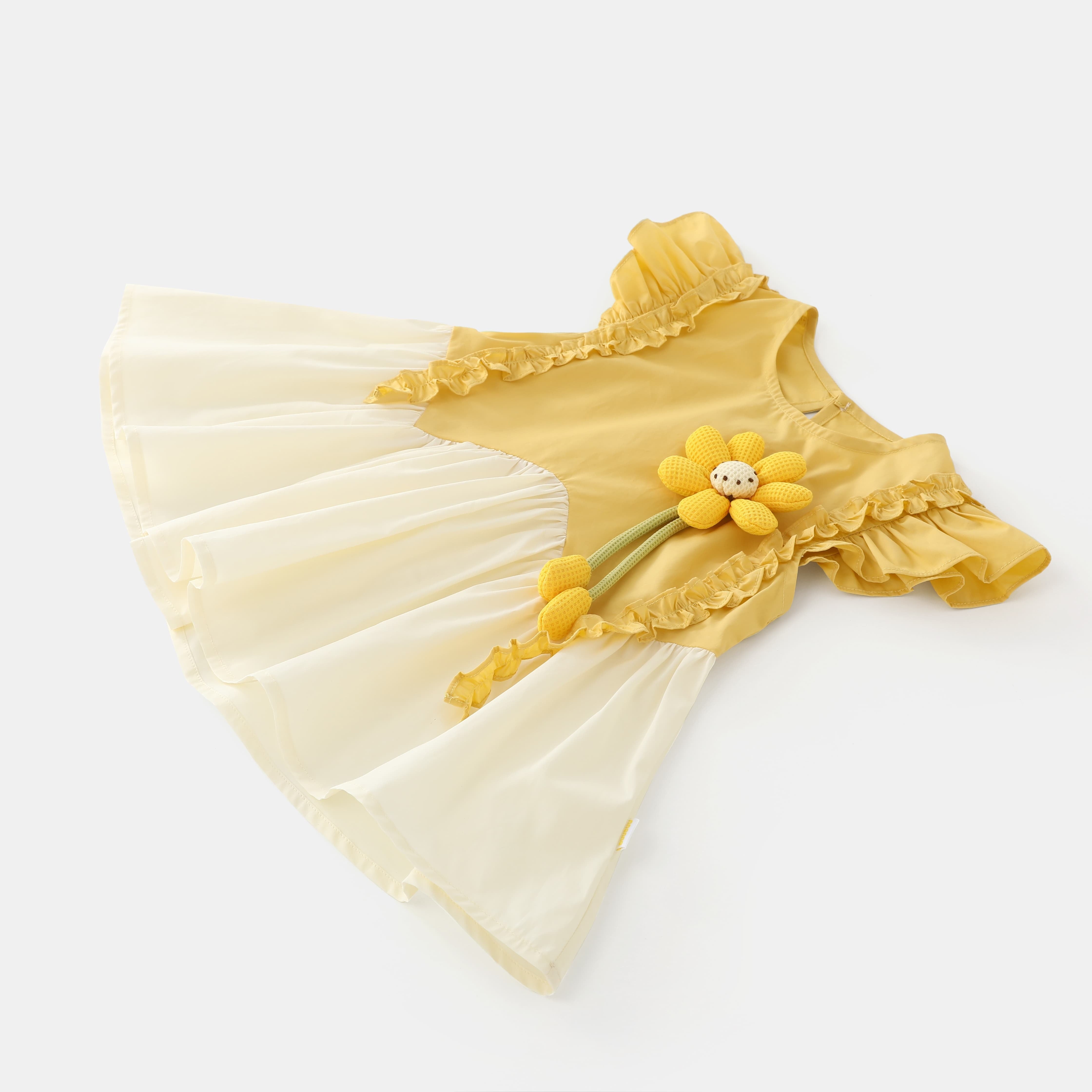 Little Yellow Flower Dress Girl