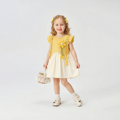 Little Yellow Flower Dress Girl